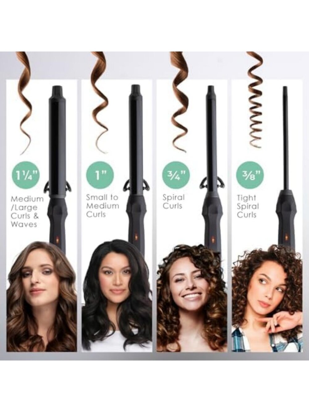 Mint Green 3/4 Inch Ceramic Curling Wand - Clamp-Free, Perfect for Long Hair - Picture 4 of 7